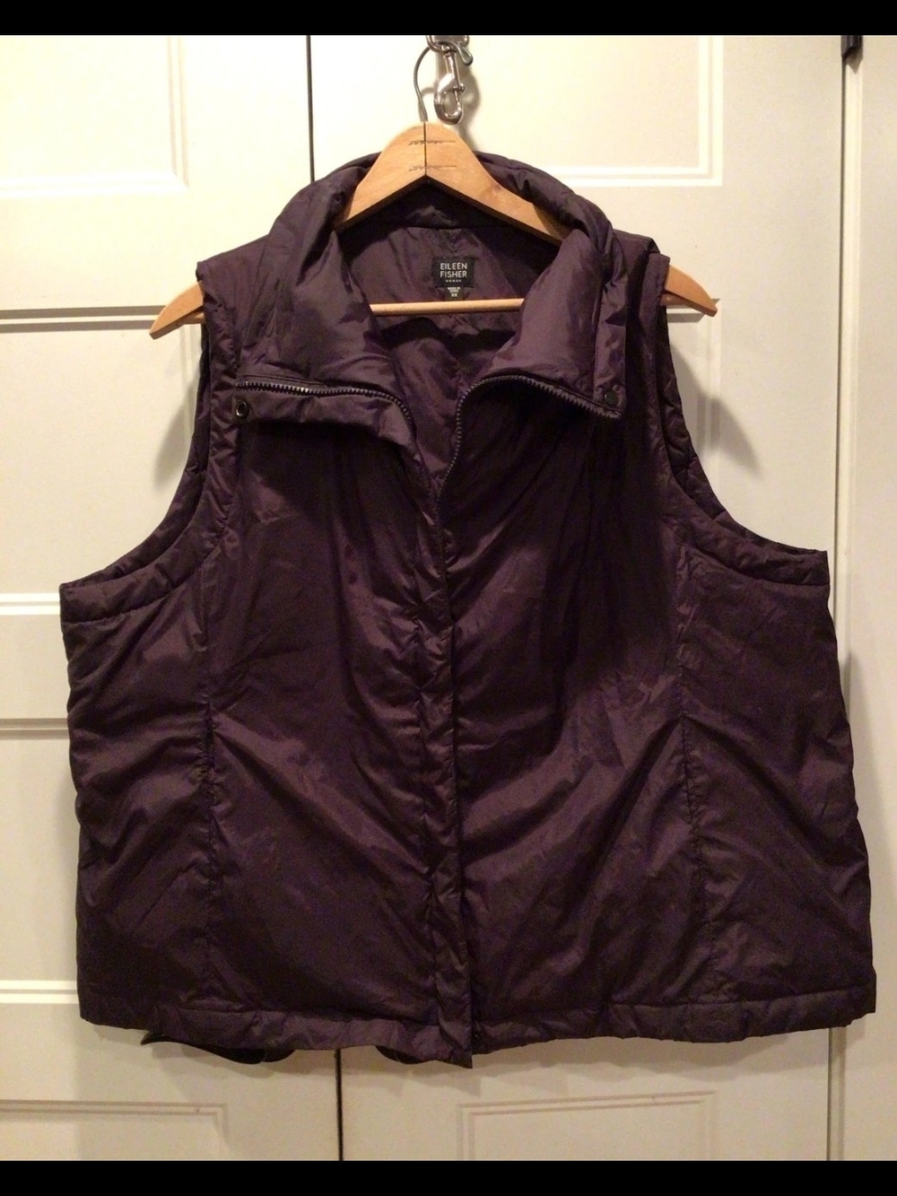 Eileen Fisher Deep Purple Quilted Puffer Vest